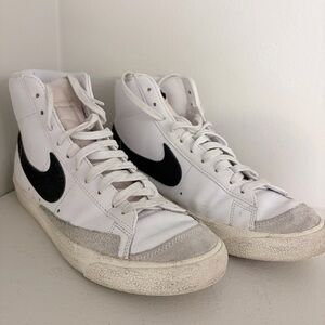 Nike White and Black Mid Blazers